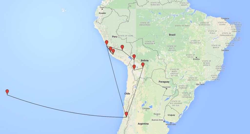 backpacking itinerary for South America for 3 weeks